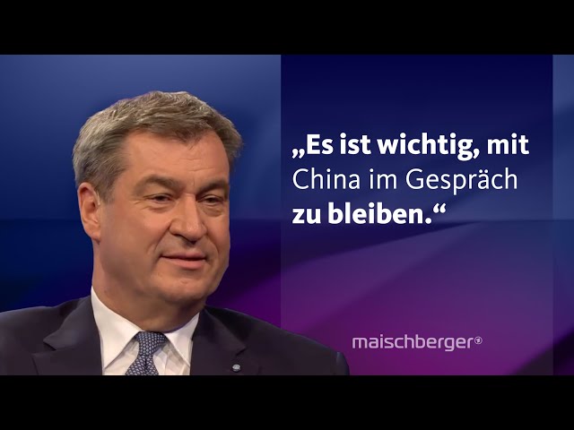 Bayerns Ministerpräsident Markus Söder über seine China-Reise, Gendern und Cannabis | maischberger