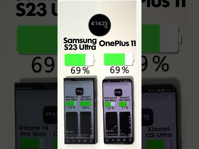 Samsung Galaxy S23 Ultra vs. OnePlus 11 Battery Test 🔋⚔️ Follow for more 👍🏼
