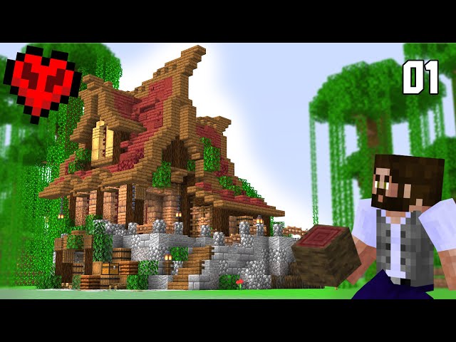 I built a Mangrove Starter House in Hardcore Minecraft! Episode 1 | Minecraft 1.19 Lets Play