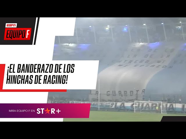 ¡IMPRESIONANTE BANDERAZO DE LOS HINCHAS DE RACING PREVIO AL CLÁSICO! #ESPNEquipoF