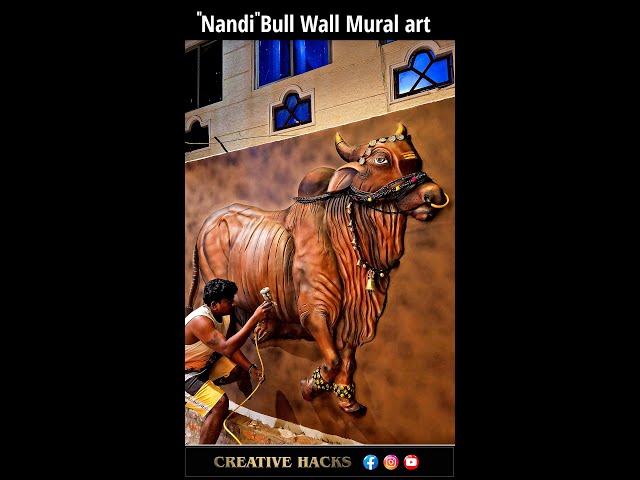 "NANDI" Relief Cement Mural "Bull" Wall Art