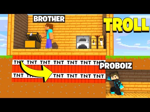 TROLLING MY YOUNGER BROTHER AND GIVING HIM A SURPRISE IN MINECRAFT