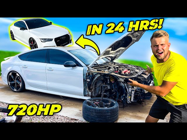 I BOUGHT A BADLY WRECKED AUDI RS7 AND REBUILT IT IN 24HRS!