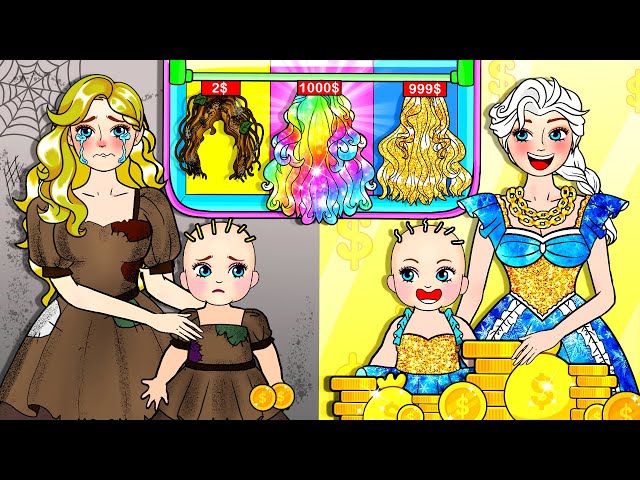 Rich VS Poor Mother & Daughter New Hair - Barbie Family Story Handmade - DIY Arts & Paper Crafts
