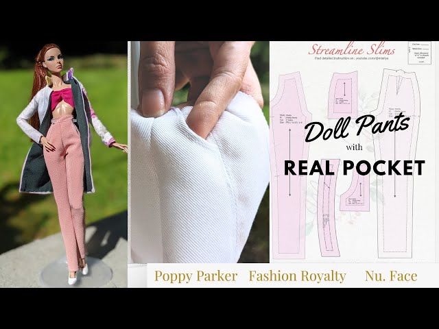 The world's SMALLEST pants I've ever sewn ❤️DIY miniature Barbie hack | Doll sewing tutorial