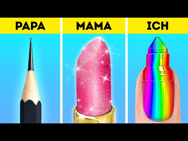 MAMA vs. PAPA vs. ICH MAL-CHALLENGE || Coole Mal- und DIY-Ideen für kreative Eltern auf 123 GO!