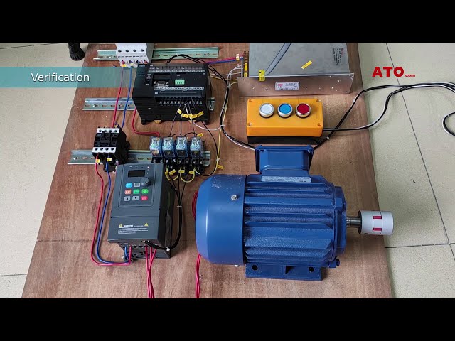 How to control a 3-phase motor with PLC & VFD | Delay program & interlock