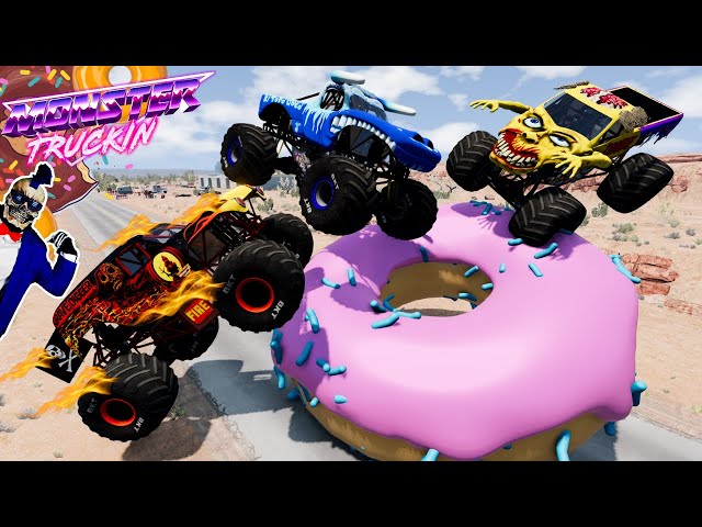 Monster Jam INSANE Racing, Freestyle and High Speed Jumps #26 | BeamNG Drive | Grave Digger