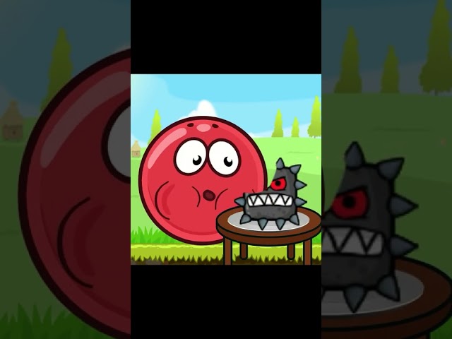 ASMR Red balloon ate black square and became evil.Red Ball 4 mukbang animation #shorts