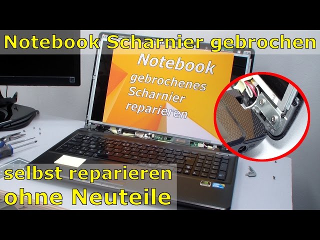 Notebook Scharnier im Display gebrochen und reparieren FIX