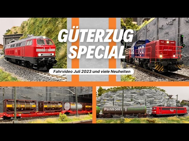 H0 Modelleisenbahn l Güterzug Special + Neuheiten I Fahrvideo Juli 2023 mit Güter, Kesselwagen u.v.m