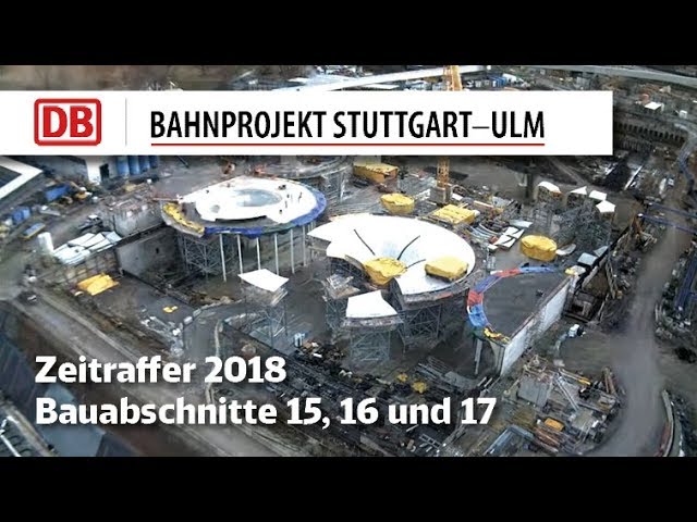 Hauptbahnhof Stuttgart: Bau der neuen Bahnsteighalle (BA15+16) - Zeitrafferfilm 2018
