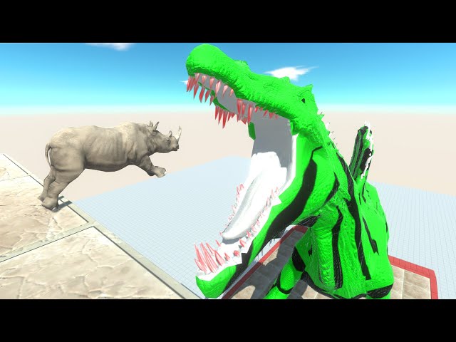 Green Giant Spinosaurus Swallows the every unit - Animal Revolt Battle Simulator