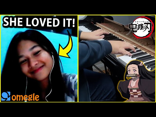 I played DEMON SLAYER OP and other anime openings on OMEGLE... (Anime Piano)