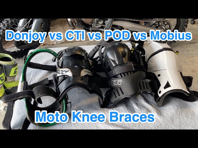 Moto knee brace review and comparison - POD vs Mobius vs CTI vs Donjoy