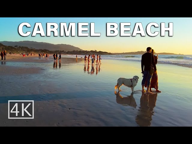 [4K] Carmel Beach - California USA - Sunset Walk