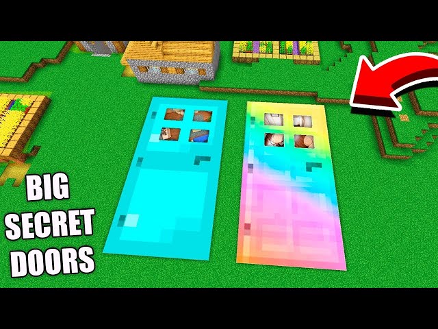 WHAT is BEHIND this HUGE DIAMOND DOOR and HUGE RAINBOW DOOR in Minecraft ? SUPER DOOR !