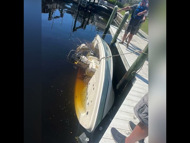 Hurricane Ian - Capsized boat recovery