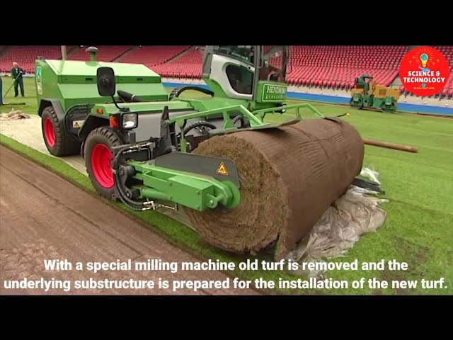 THIS IS HOW SOCCER GRASS IS MADE-NATURAL SOCCER GRASS INSTALLING PROCESS : CULTIVATION TO INSTALLING
