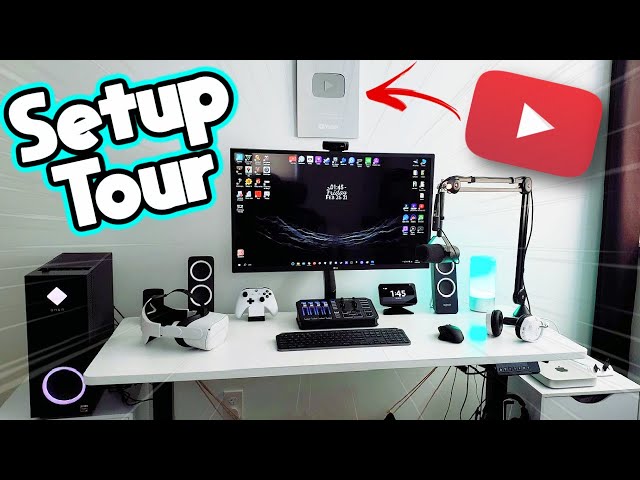 My CLEAN Desk Setup TOUR | Both PC & Mac!!