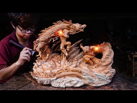 Carving famous characters from anime movie