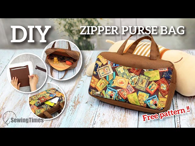 DIY Zipper Purse Bag | Small Handbag Sewing Pattern & Tutorial [sewingtimes]