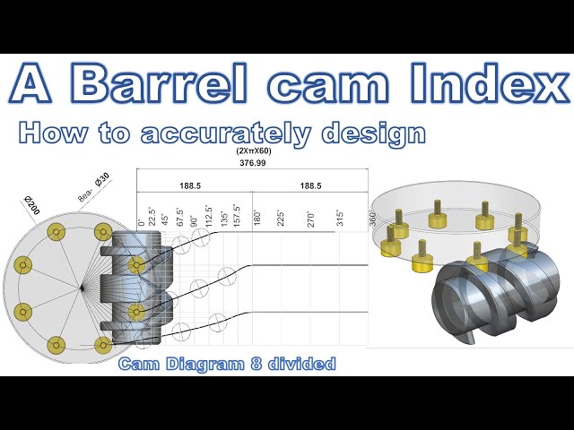 Siemens NX CAD;How to design a barrel cam Index driver; 8분할 원통 캠 인덱스 기구 장치 정확히 설계하기