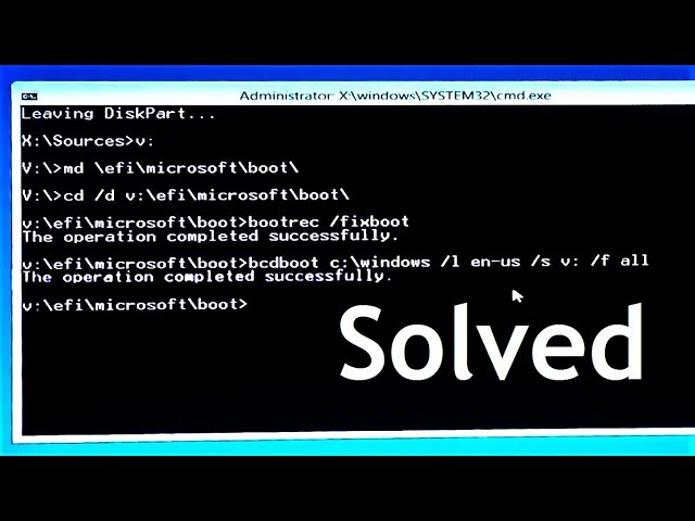 How to fix Bootrec /fixboot Access is denied during to fix Boot Configuration Data
