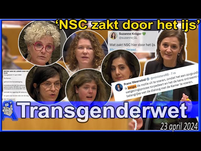 Tweede Kamer stemt over Transgenderwet: 'Onwenselijk, onaangenaam & NSC zakt door het ijs'
