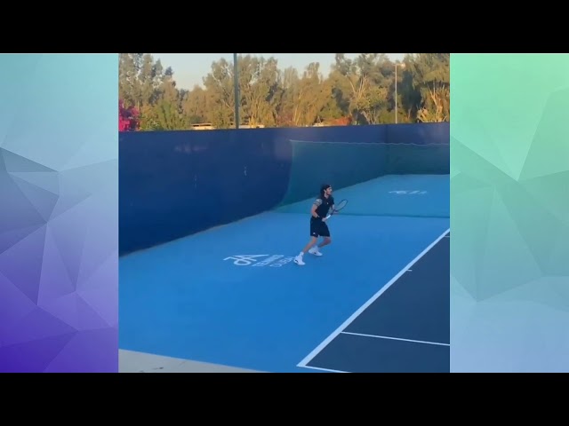 Stefanos Tsitsipas training in Dubai
