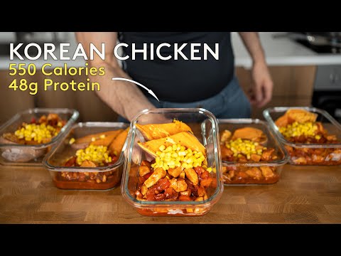 Meal Prep Korean Chicken & Sweet Potato (Low Calorie High Protein)
