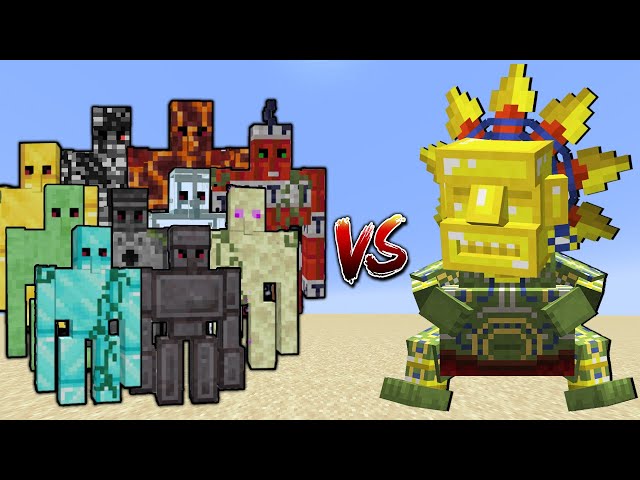 BARAKO The Sun Chief vs ALL GOLEMS | Minecraft Mob Battle