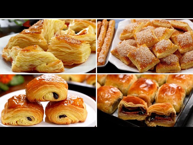 4 easy ways to make puff pastry for beginners. Homemade puff pastry. Quick and different!