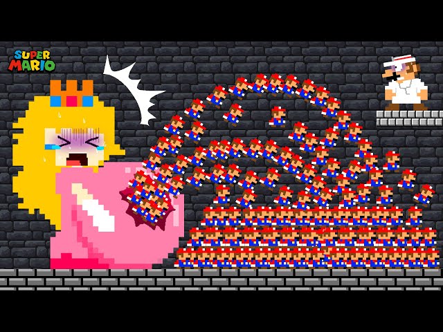 Dr. Mario VS 999 Tiny Mario'March Madness IN Peach Pregnant Maze | Game Animation