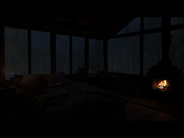 빗소리 - 창가에서 내리는 빗소리를 들으며 따뜻한 벽난로 옆에 앉아 마음의 평화를 느낍니다.