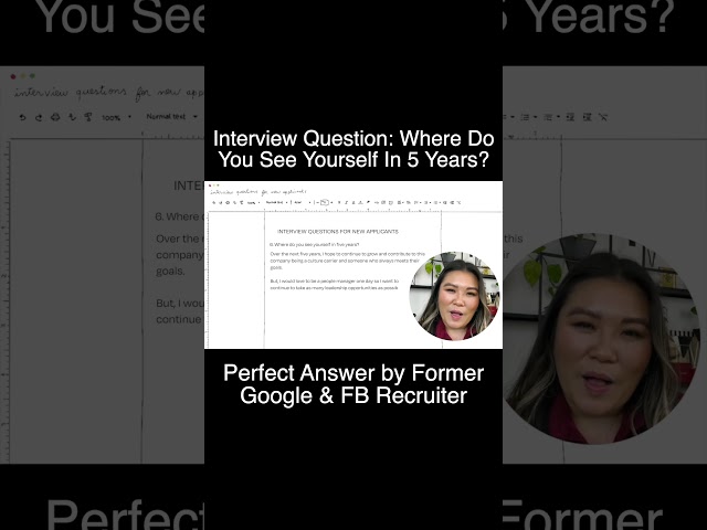 How to answer the interview question: Where do you see yourself in 5 years? #shorts