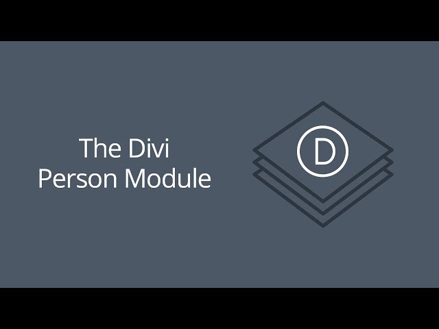 The Divi Person Module