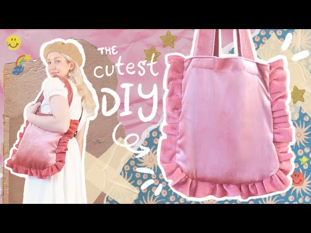 How to Make a Ruffled Tote Bag || DIY BYE || trendy thrift flip upcycle