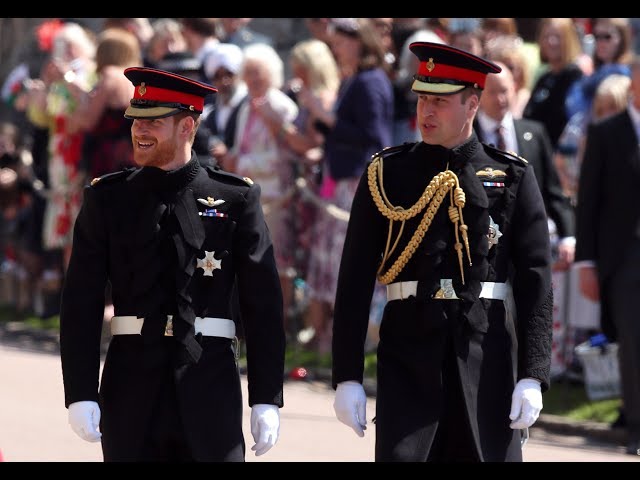 The Royal Wedding: The Duke of Sussex and The Duke of Cambridge arrive at St George's Chapel