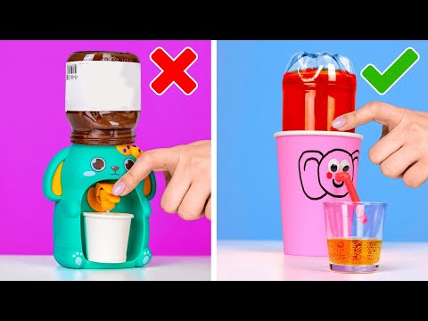 DIY Mini Water Dispenser 🐥* Rich and Poor Girls DIY Crafts and Gadgets*