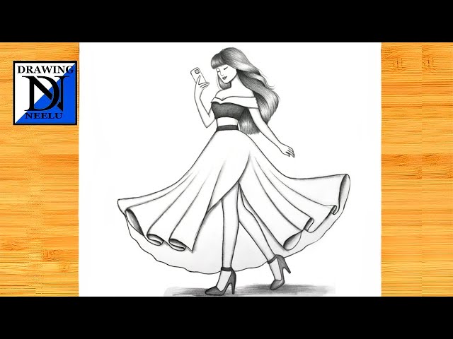How to draw a Beautiful Girl Walking || Pencil Sketch for Beginners || Girl Drawing