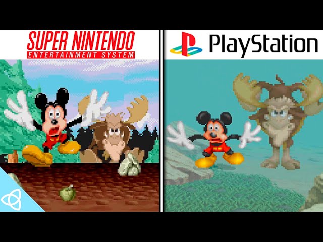 Mickey Mania - SNES vs. PS1 | Side by Side