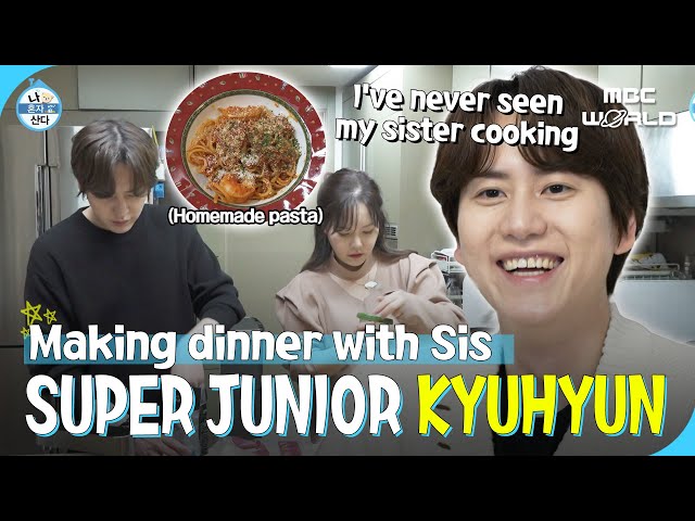 [C.C.] KYUHYUN cooking for his nephews with his loving sister #SUPERJUNIOR #KYUHYUN