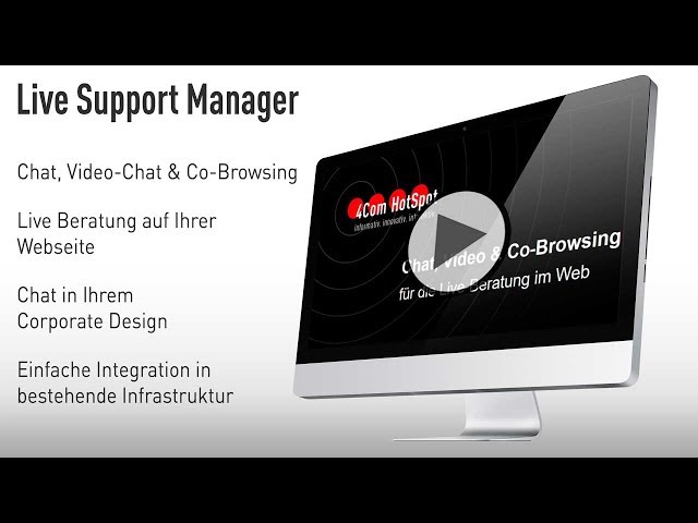 4Com Live Support Support Manager im HotSpot