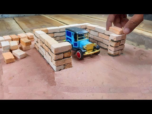 Bricklaying Model - How To Make Car Garage with Mini Bricks