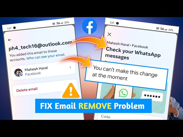 How to Remove Gmail from Facebook 2024 | Check your whatsapp messages facebook 2 factor code problem