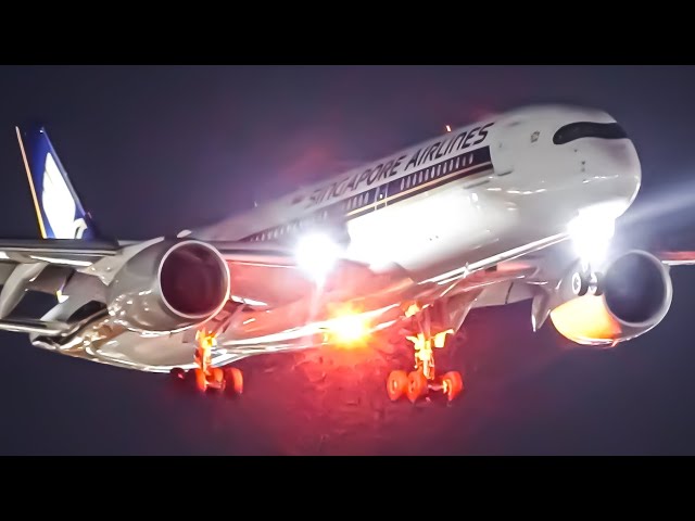 35 LATE NIGHT Landings From UP CLOSE | B777 A350 B787 B767 | Sydney Airport Plane Spotting