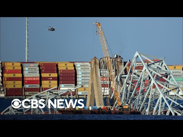Latest on Baltimore bridge collapse cleanup, dangerous job of cutting debris and more