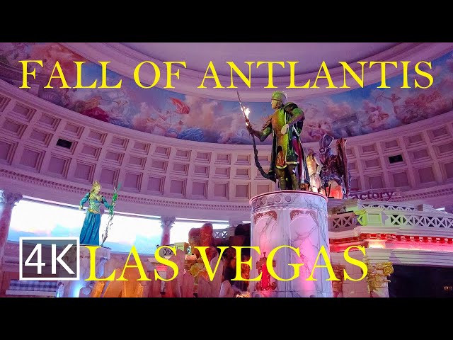 [4K] Fall of Atlantis at Caesars Forum Shops - Las Vegas