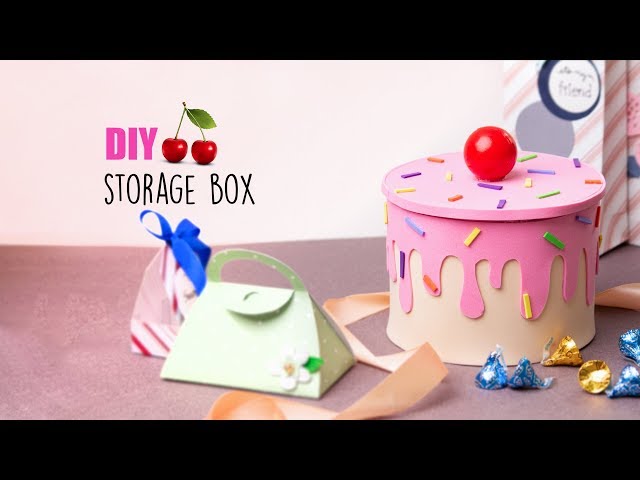 DIY STORAGE BOX | DIY Cardboard Cake | Desk Organiser